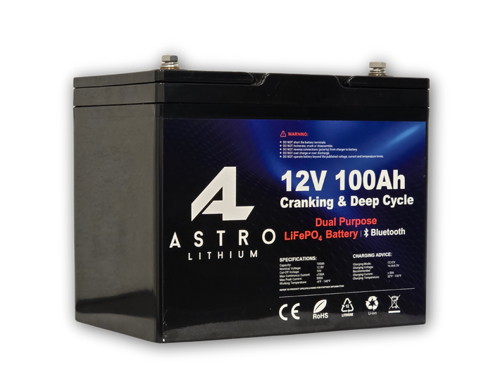 12V 100Ah Lithium Cranking Dual Purpose Battery