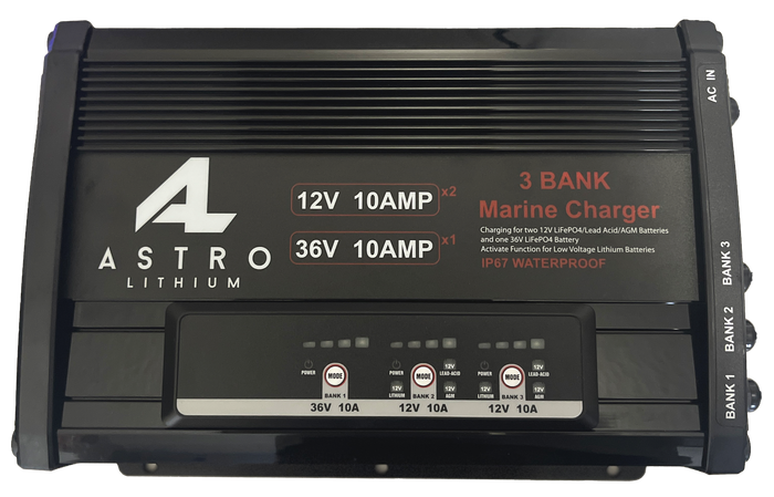 36V and 12V 3-Bank Onboard Charger