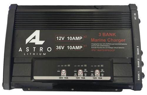 36V and 12V 3-Bank Onboard Charger