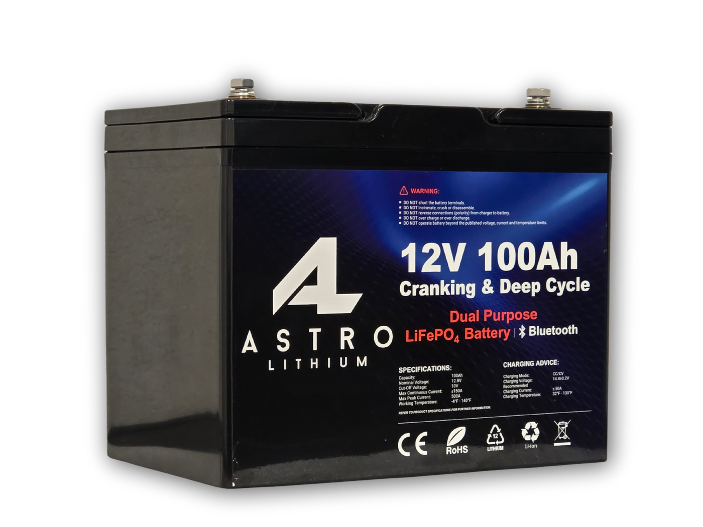 12V 100Ah Lithium Cranking Dual Purpose Battery