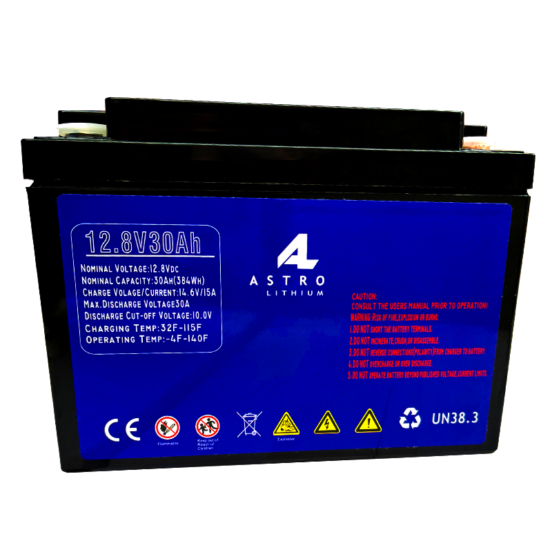 12v 30Ah Lithium Battery Front View
